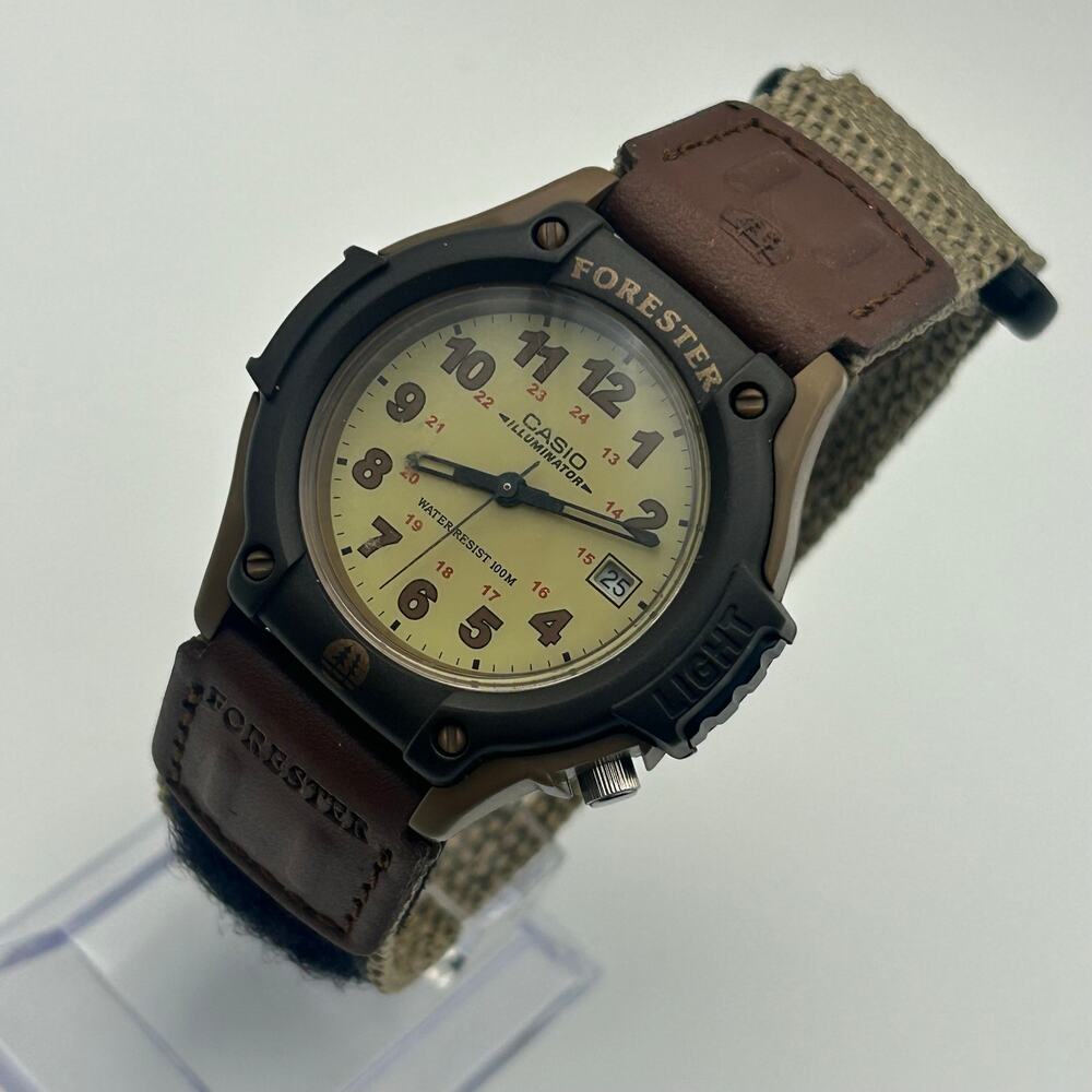 Casio Forester FT-500 Brown Resin Case St. Steel Watch Working New Battery